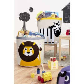 3 Sprouts Laundry and Toy Basket Canvas Storage Bin for Baby and Kids, Zebra