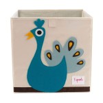 3 Sprouts Toy Storage Organizer: Toy Box Cube Organizer for Playroom, Nursery - Foldable Storage Bin - Peacock