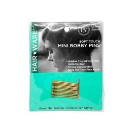 HAIR WARE Rubberized Mini Bobby Pins Blonde HW063