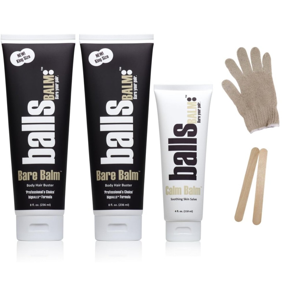 The Bare Pair Double Pro Pac King Kombo - Body Hair Management System (w/Exfoliating Glove)