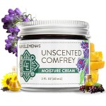 Four Elements 4E Unscented Comfrey Moisture Cream, Deeply Moisturize and Nourish your Skin, Certified Organic, 2 OZ