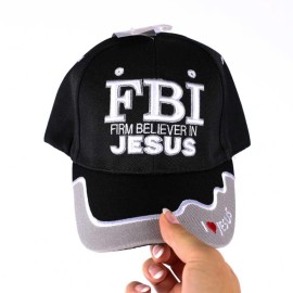 Christian Hat for Men & Women FBI Firm Believer in Jesus Adjustable Velcro Strap Religious Gift to Family and Friends