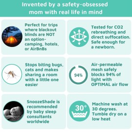 SnoozeShade Pack n Play & Travel Crib Blackout Cover | Blackout Crib Cover & Pack and Play Black Out Cover | Mom-Invented Safety Tested with Optimal Airflow