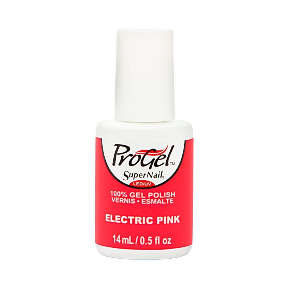 Supernail Gel Polish for Nails, Electric Pink Creme, 0.5 Fluid Ounce