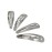 Snap Hair Clips - Silver Metal Tear Drop Shape with Hole - 50mm (Qty 25)