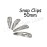 Snap Hair Clips - Silver Metal Tear Drop Shape with Hole - 50mm (Qty 25)