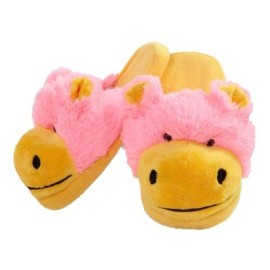 My Pillow Pets Neonz - Hippo Slippers (Yellow & Pink) - Small