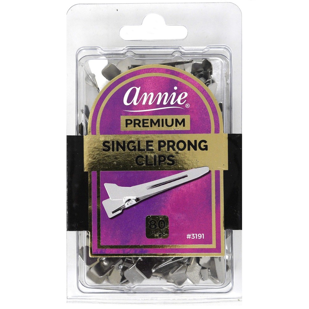 Annie Single Prong Clips, 80 Count
