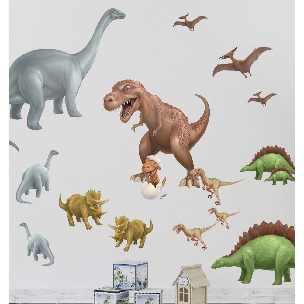 Dinosaur Wall Decals for Kids Room, Boys Bedroom Decorations, Playroom Mural Stickers (Dinosaur Assorted)