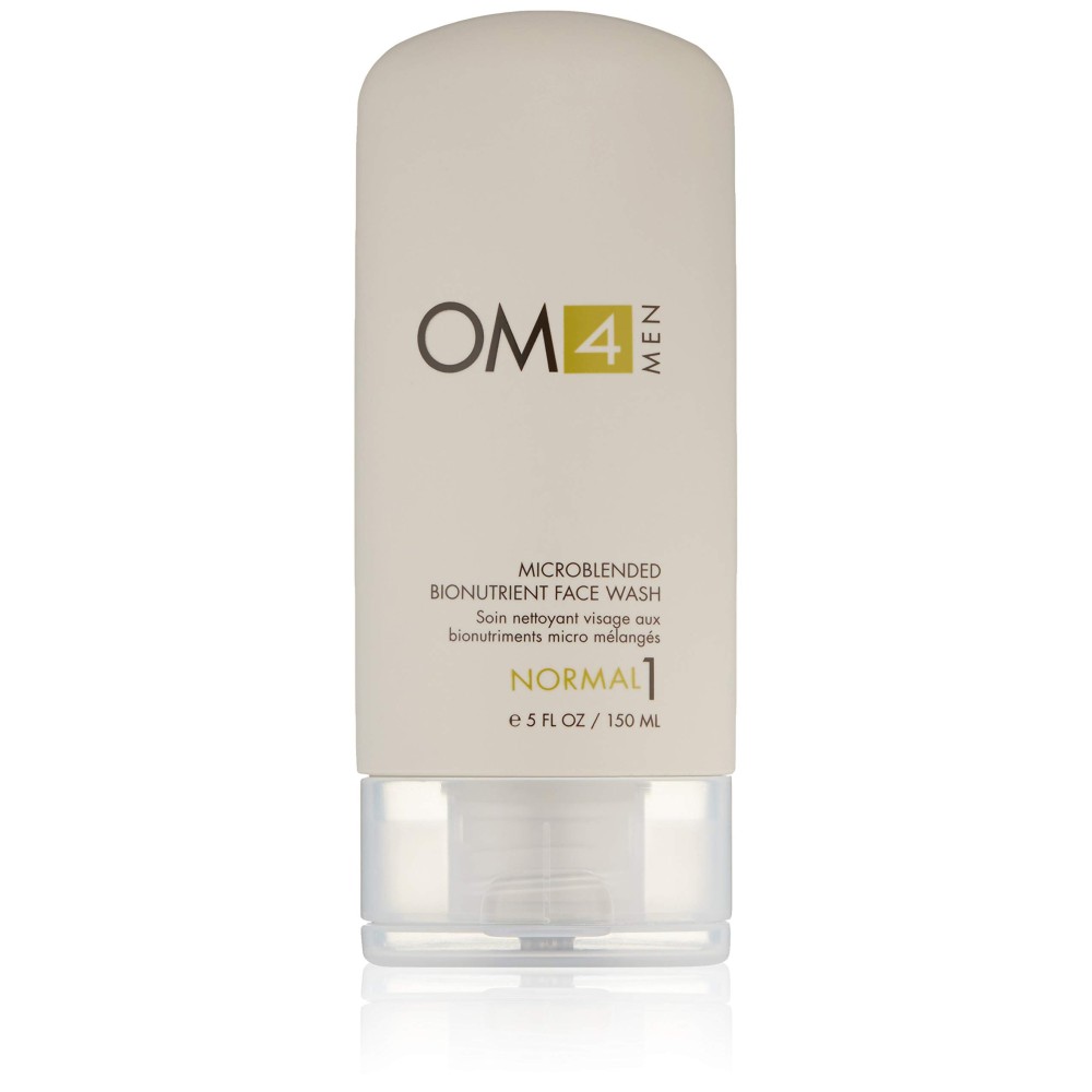 Organic Male OM4 Normal Step 1 - Microblended Bionutrient Face Wash - Antioxidant and Vitamin C Rich Gel Cleanser for men with Normal Skin Types