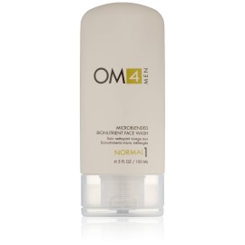Organic Male OM4 Normal Step 1 - Microblended Bionutrient Face Wash - Antioxidant and Vitamin C Rich Gel Cleanser for men with Normal Skin Types
