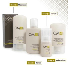 Organic Male OM4 Normal Step 1 - Microblended Bionutrient Face Wash - Antioxidant and Vitamin C Rich Gel Cleanser for men with Normal Skin Types