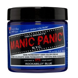 MANIC PANIC Classic Rockabilly Blue Semi Permanent Hair Color - True Neutral Blue Hair Dye for Women & Men That Lasts 4-6 Weeks - Vegan, Ammonia & Cruelty-Free - Create & Mix Custom Shades (4oz)