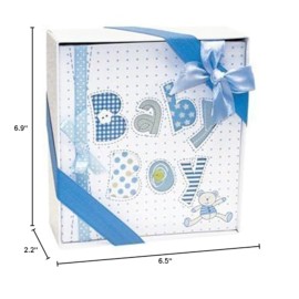 White and Blue Baby Boy Photo Album-4x6 Photos