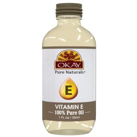 Okay Vitamin E Oil For All Hair Textures & Skin Types, All Natural, 1 Fl Oz