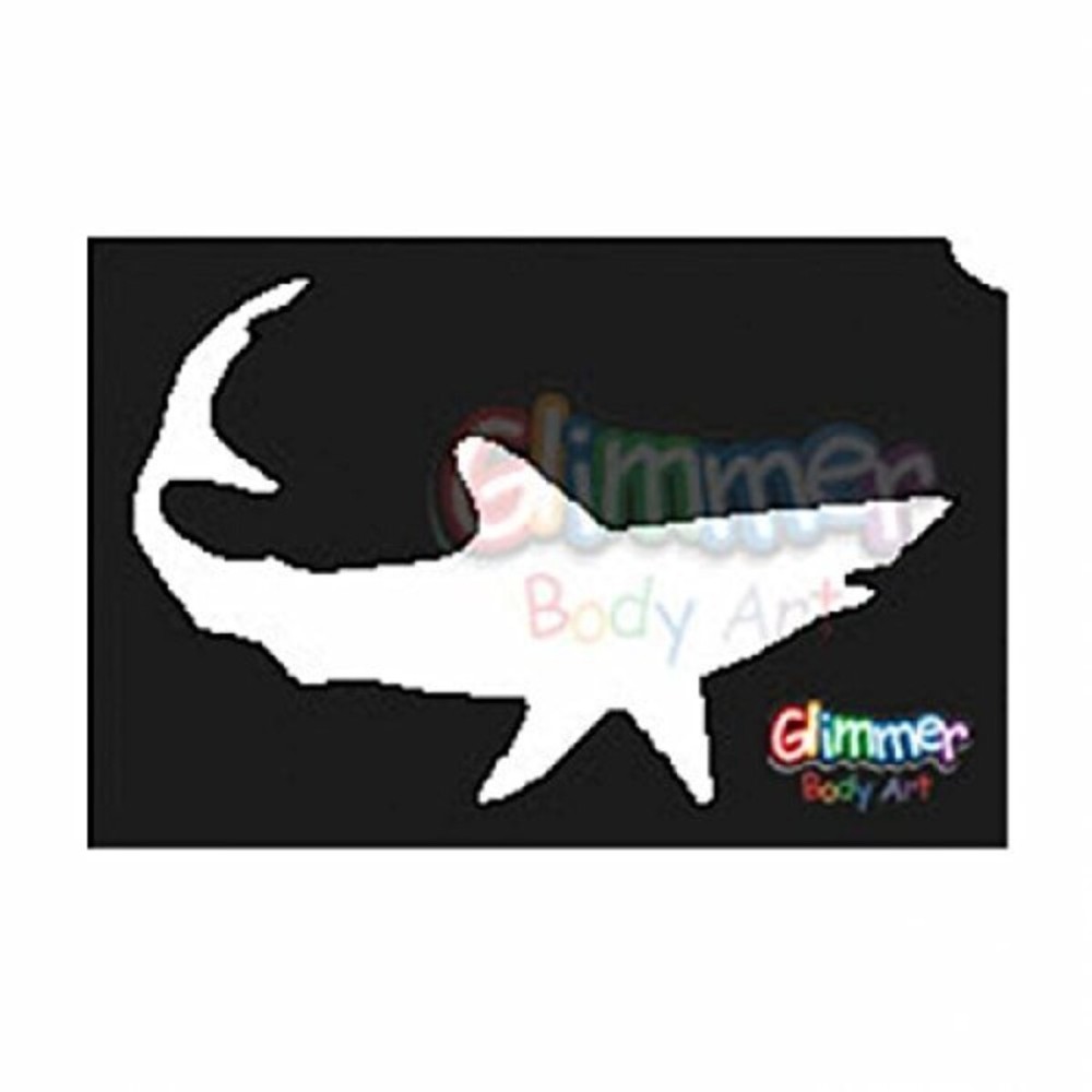 Glimmer Body Art Glitter Tattoo Stencils - Shark (5/Pack)