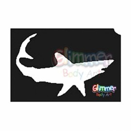 Glimmer Body Art Glitter Tattoo Stencils - Shark (5/Pack)
