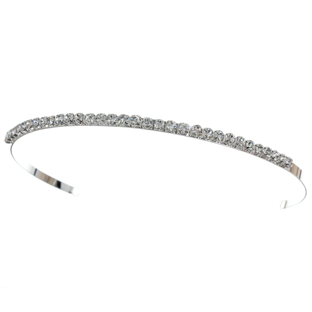 SAMKY Bridal Rhinestone Tiara Wedding Headband with Crystal for Bride\'s Hair Accessories