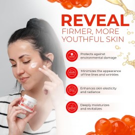 Victoria Beauty Hyaluron, Retinol, Caviar and Red-Grape Anti-Wrinkle Lifting Day and Night Cream - Anti-Aging Face Moisturizer with Hyaluronic Acid fo Ages 50 to 65+ (50ml)