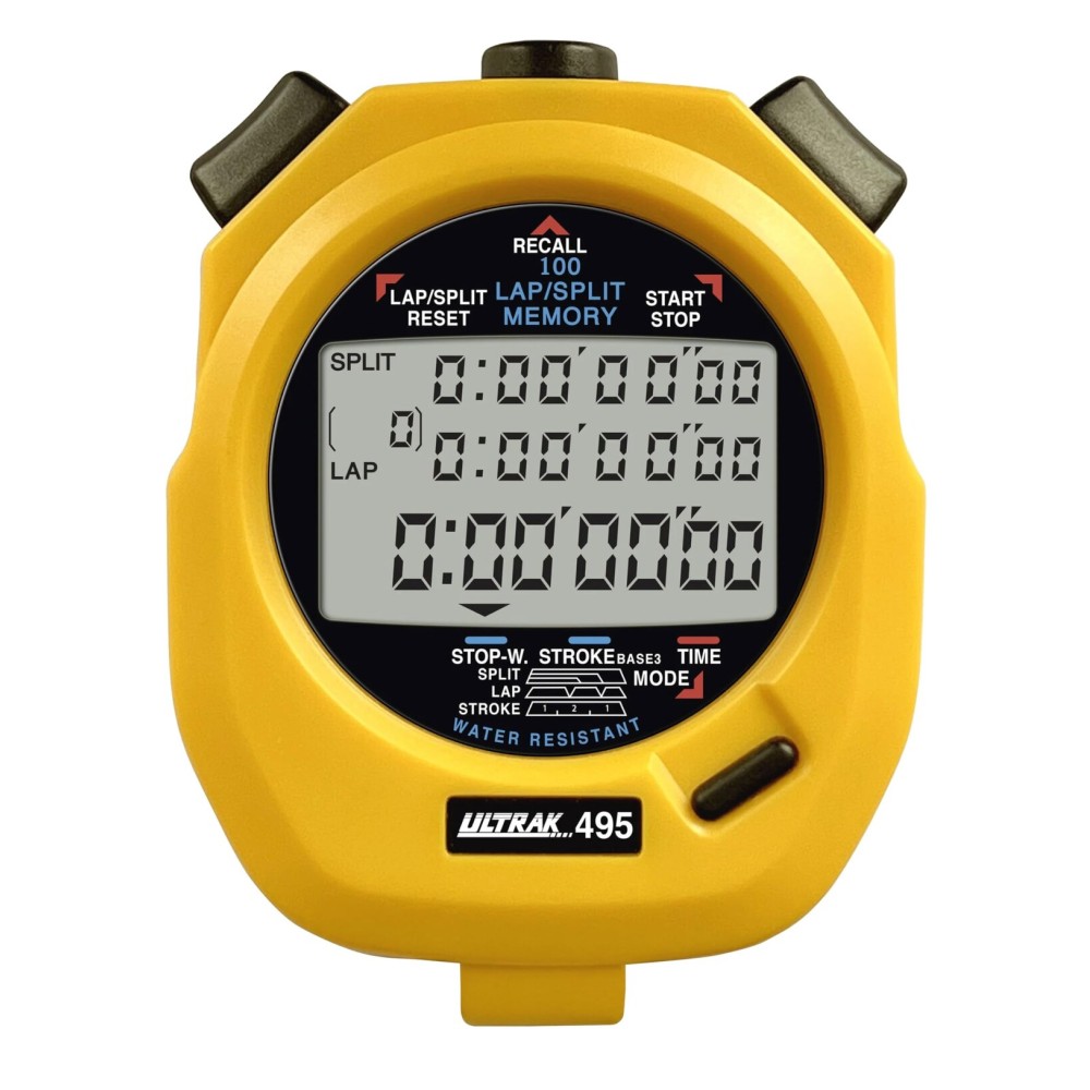 Ultrak 100 Lap Memory Timer, Yellow