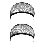 Black Hair Wig Weaving Stretchable Net Mesh Fishnet Elastic Snood Cap-2pcs
