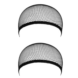 Black Hair Wig Weaving Stretchable Net Mesh Fishnet Elastic Snood Cap-2pcs