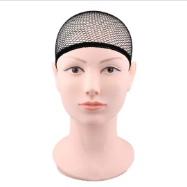 Black Hair Wig Weaving Stretchable Net Mesh Fishnet Elastic Snood Cap-2pcs