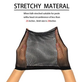 Black Hair Wig Weaving Stretchable Net Mesh Fishnet Elastic Snood Cap-2pcs