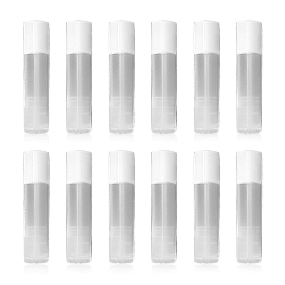 Lip Balm Empty Container Tubes 3/16 Oz (5.5ml), Pack of 12; Natural (Translucent) Color