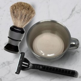 G.B.S Chrome Shaving Bowl, Stainless-steel Unbreakable, Durable for Home, Compliments Any Shaving Razor and Shave Brush