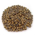 500 PCS 4.5mm Small Silicone Lined Micro Rings Links Beads Linkies For I Bonded Tip Stick Glue Hair Extensions - Color Light Brown