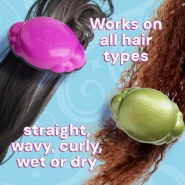 Knot Genie Detangling Hair Brush for Kids (Aquamarine Dream) | Original Full Size | Perfect for Curly Hair, Gently Separate Tangles, Leaves Hair Smooth & Shiny | The Pain Free Knot Detangler