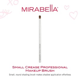 Mirabella Small Crease Eyeshadow Brush, Premium Professional Makeup Brush Collection, Cruelty-Free Synthetic Bristle Brush, Hand-Sculpted Brushed Aluminum Handle, Luxury Blending Brush for Makeup
