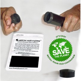 Samson Hair Fibers for Thinning Hair - 100% Undetectable Natural Formula - Completely Conceals Hair Loss in Seconds. Covers bald spots. Thicken your hair instantly - 25 Grams Refill (DARK GRAY)