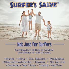 Island Soap & Candle Works Surfer\'s Salve - All Natural Skin Soothing Balm - Moisturizing Anti-Chafing Ointment for Insect Bites, Sunburn, Windburn, Chapped Lips, Rashes & New Tattoos - 3 Ounce Tube