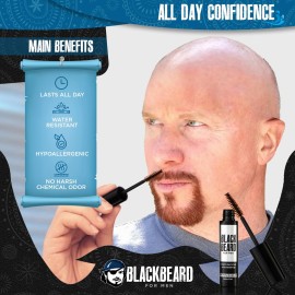 Blackbeard Formula X Beard Color for Men, Beard Filler for Men, One Day Beard Color, Temporary Hypoallergenic Beard Tint, Mustache, Eyebrow & Sideburns, Hair Color Touch Up, Brown/Auburn, 3 Pack