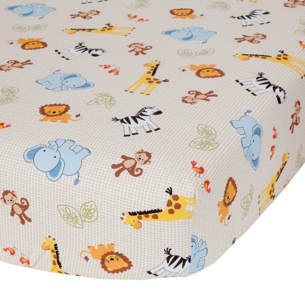 Bedtime Originals Jungle Buddies Sheet, Brown/Yellow