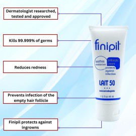 Nufree Finipil Lait 50 - Antiseptic Post-Hair Removal Lotion, Soothes & Protects Skin, Set of 2 Tubes 44 Ml Nufree Finipil Lait 50 - Antiseptic Post-Hair Removal Lotion, Soothes & Protects Skin, Set of 2 Tubes 44 Ml