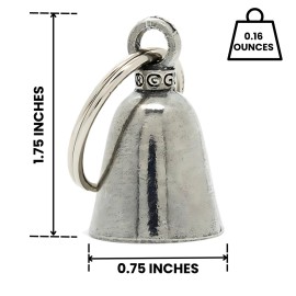 Guardian Bell Police Good Luck Bell w/Keyring & Black Velvet Gift Bag | Motorcycle Bell | Lead-Free Pewter | Good Luck Gift to Friends & Family | Bike Bell | Made in USA