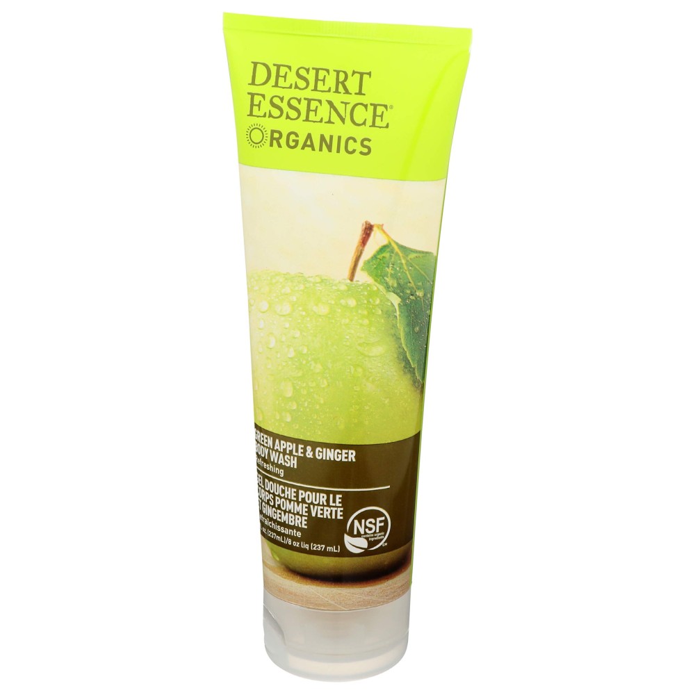 Desert Essence Green Apple & Ginger Body Wash - 8 Fl Ounce - Refreshing - Vitamins A, B & C - Scented - Cleanses & Revitalizes - Yucca Cactus - No Parabens