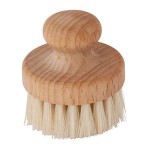 Redecker Natural Pig Bristle Round Face Brush with Oiled Beechwood Handle, 2-Inches