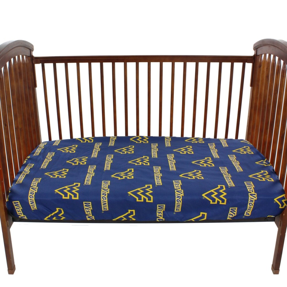 College Covers West Virginia Mountaineers Pair of Fitted Crib Sheets, 28 x 52 x 6, Team Color