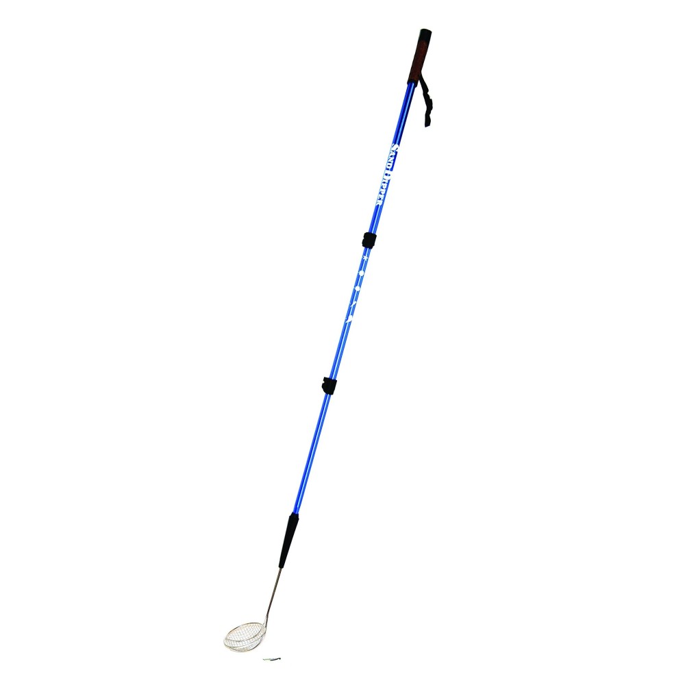 Sand Dipper Full Size Beach Scoop Shovel & Sifter Tool for Beachcombing - Adjustable Sea Glass, Shell, Shark Tooth Sifter for the Beach - Can Be Used as a Walking or Hiking Stick Too - Blue, 4 Basket
