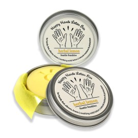 Seattle Sundries Herbal Lemon Natural Bar Lotion with Beeswax & Shea Butter, 2x (1.15oz) Solid Lotion in Travel Tins, Concentrated - Lotion Set for Women from