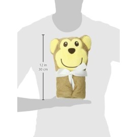 Luvable Friends Unisex Baby Cotton Animal Face Hooded Towel, Monkey, One Size