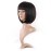 MapofBeauty 12 Inch/30cm Fashion Lady Short Straight Flat Bangs Bob Wig (Black)