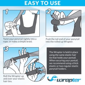 Wrapter Sports & Motorcycle Ponytail Wrap (Black)