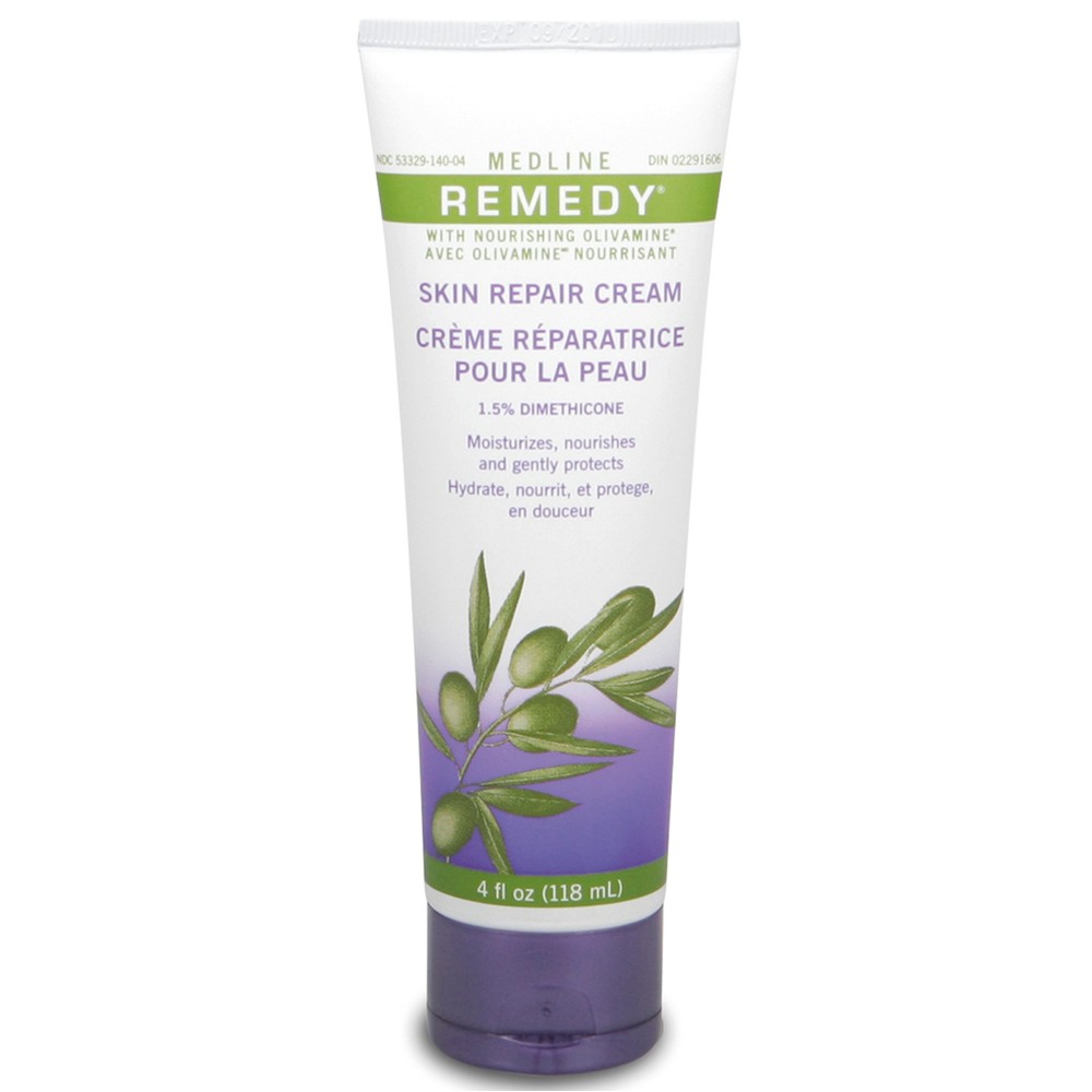 Medline Remedy Unscented Olivamine Skin Repair Cream, 4 Fluid Ounce