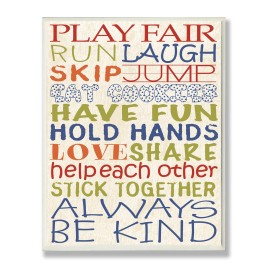 The Kids Room by Stupell Play Fair Typography Rectangle Wall Plaque