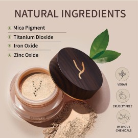 Gaya Cosmetics Vegan Mineral Powder Foundation - Light to Full Coverage, Natural-Looking Finish, Cruelty Free, No Chemicals (MF1)